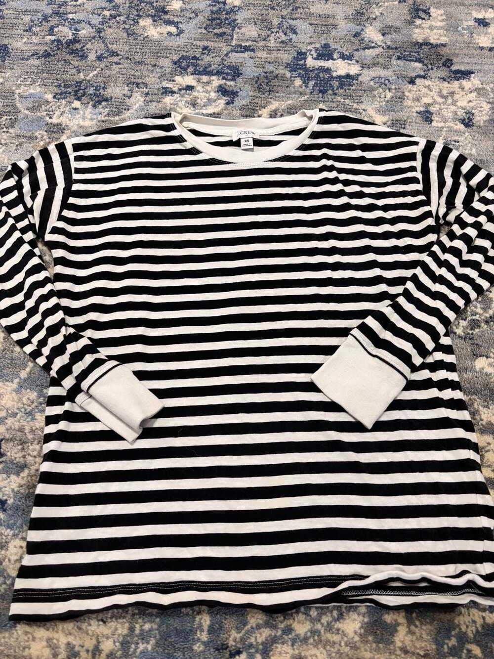 J.Crew Striped Long Sleeve Tee Size XS Black White